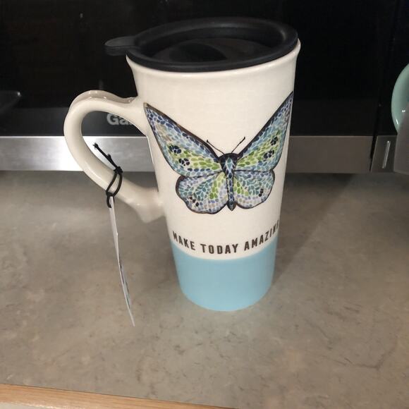 Seeds & Sunshine "Make Today Amazing" Large Coffee Mug with Butterfly - Picture 2 of 4